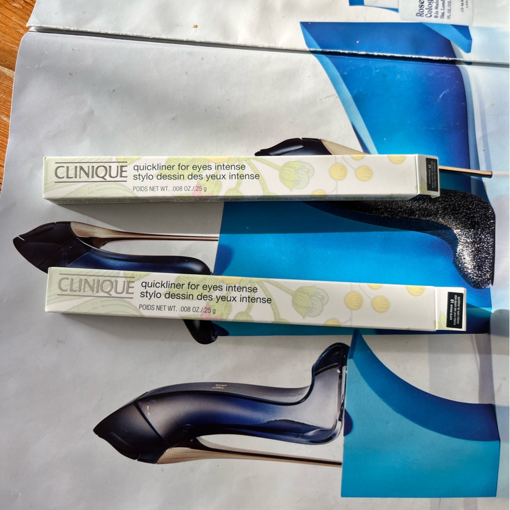 2x Clinique ~ Quickliner for Eyes Intense ~ #01 Intense Black ~ 0.008 oz~ NIB